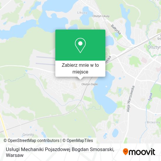 Mapa Usługi Mechaniki Pojazdowej Bogdan Smosarski