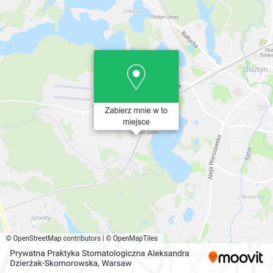 Mapa Prywatna Praktyka Stomatologiczna Aleksandra Dzierżak-Skomorowska