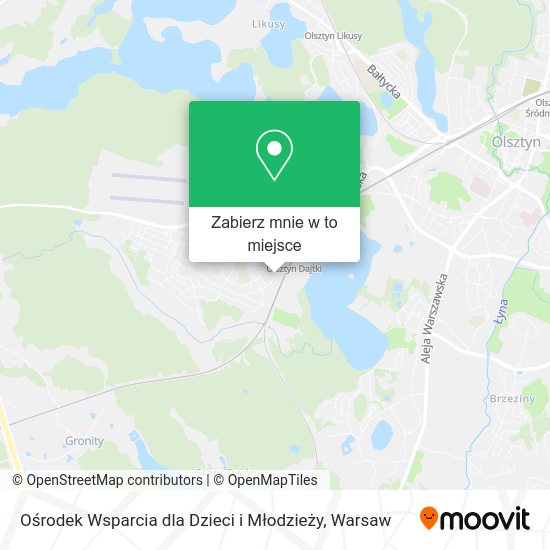 Mapa Ośrodek Wsparcia dla Dzieci i Młodzieży