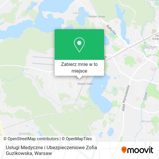 Mapa Usługi Medyczne i Ubezpieczeniowe Zofia Guzikowska