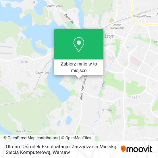 Mapa Olman. Ośrodek Eksploatacji i Zarządzania Miejską Siecią Komputerową