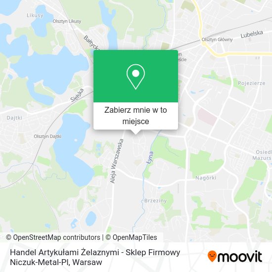 Mapa Handel Artykułami Żelaznymi - Sklep Firmowy Niczuk-Metal-Pl