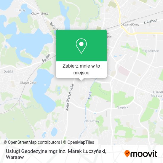 Mapa Usługi Geodezyjne mgr inż. Marek Łuczyński