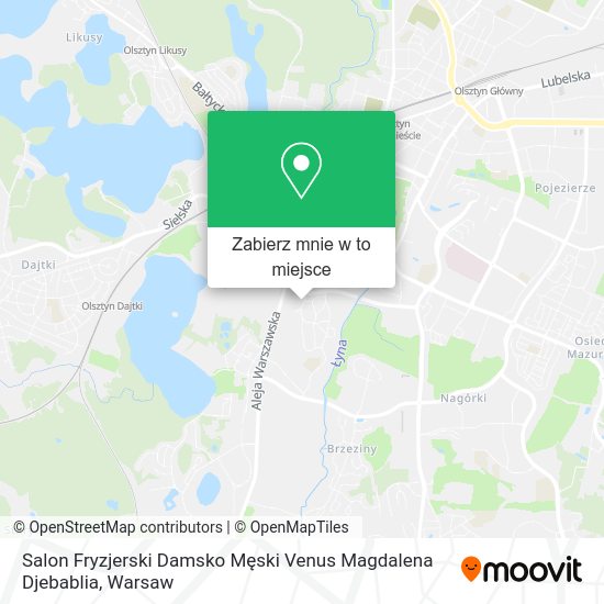 Mapa Salon Fryzjerski Damsko Męski Venus Magdalena Djebablia