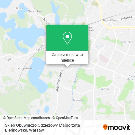 Mapa Sklep Obuwniczo Odzieżowy Małgorzata Bieńkowska