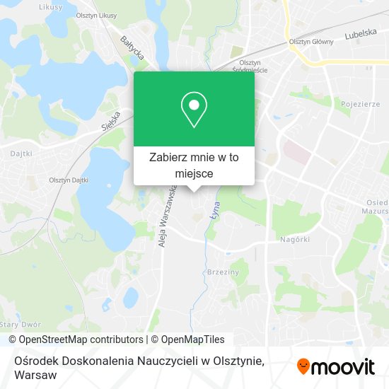 Mapa Ośrodek Doskonalenia Nauczycieli w Olsztynie