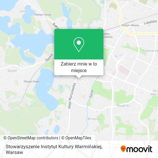 Mapa Stowarzyszenie Instytut Kultury Warmińskiej