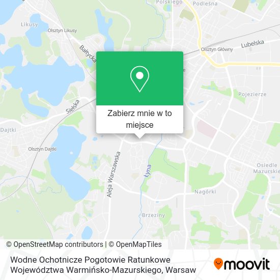 Mapa Wodne Ochotnicze Pogotowie Ratunkowe Województwa Warmińsko-Mazurskiego