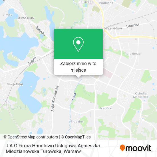 Mapa J A G Firma Handlowo Uslugowa Agnieszka Miedzianowska Turowska