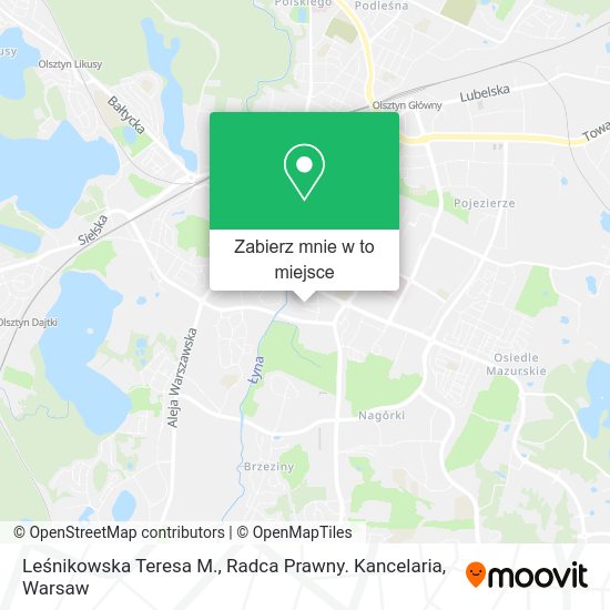 Mapa Leśnikowska Teresa M., Radca Prawny. Kancelaria