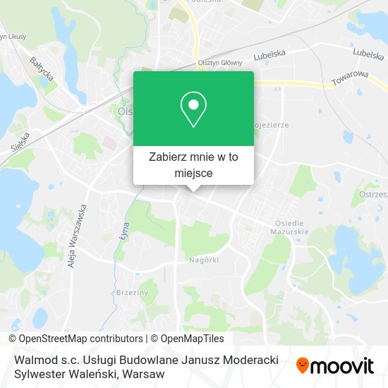Mapa Walmod s.c. Usługi Budowlane Janusz Moderacki Sylwester Waleński