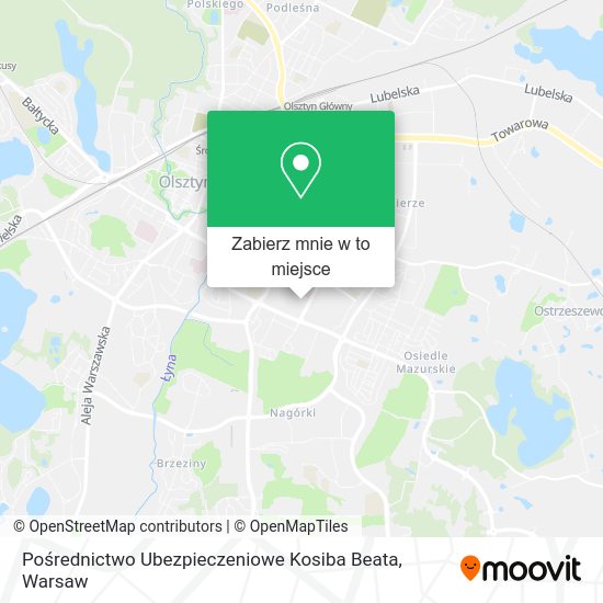 Mapa Pośrednictwo Ubezpieczeniowe Kosiba Beata