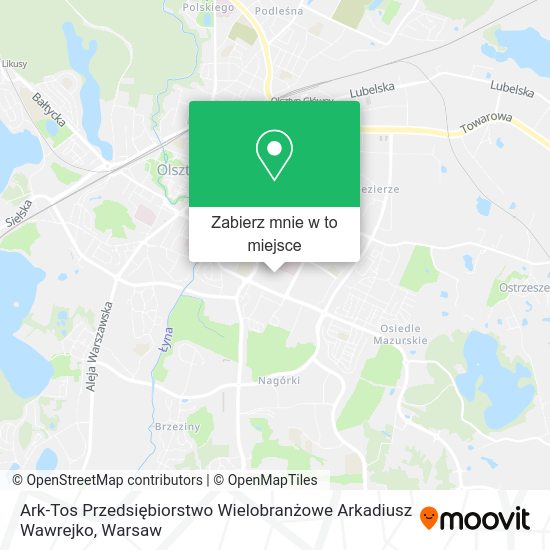 Mapa Ark-Tos Przedsiębiorstwo Wielobranżowe Arkadiusz Wawrejko