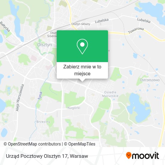 Mapa Urząd Pocztowy Olsztyn 17