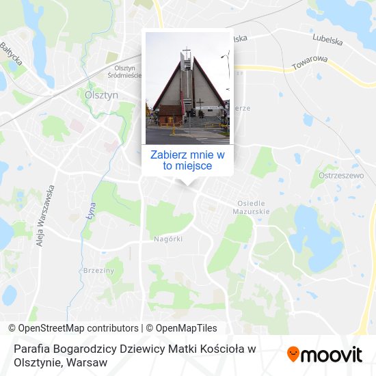 Mapa Parafia Bogarodzicy Dziewicy Matki Kościoła w Olsztynie