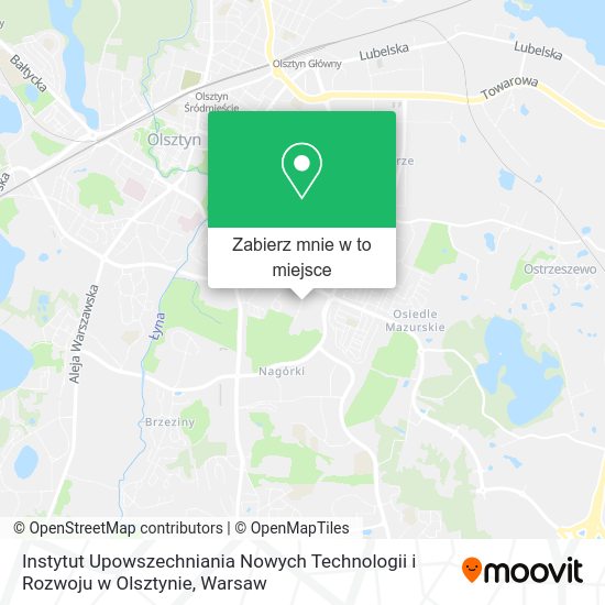 Mapa Instytut Upowszechniania Nowych Technologii i Rozwoju w Olsztynie