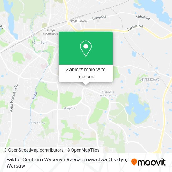 Mapa Faktor Centrum Wyceny i Rzeczoznawstwa Olsztyn