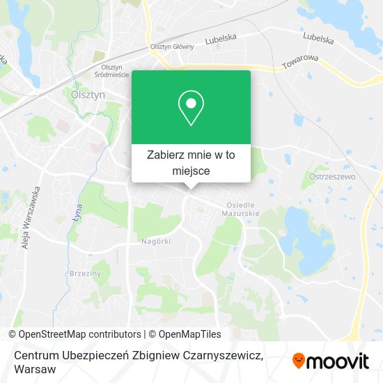 Mapa Centrum Ubezpieczeń Zbigniew Czarnyszewicz