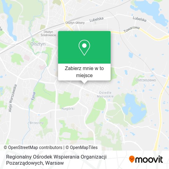 Mapa Regionalny Ośrodek Wspierania Organizacji Pozarządowych