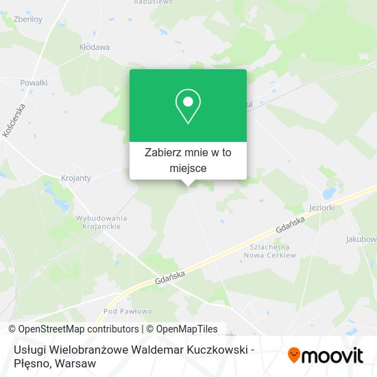 Mapa Usługi Wielobranżowe Waldemar Kuczkowski - Płęsno