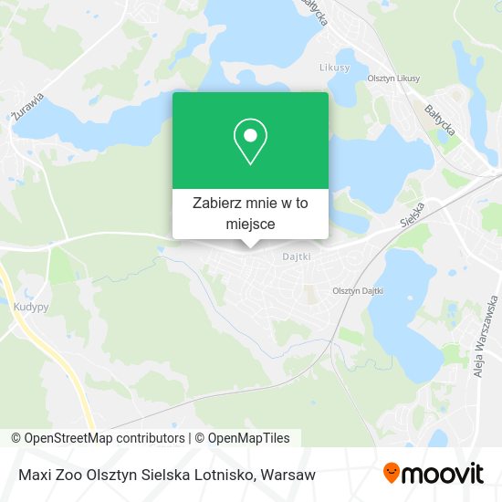 Mapa Maxi Zoo Olsztyn Sielska Lotnisko