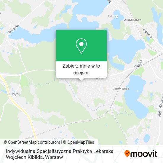 Mapa Indywidualna Specjalistyczna Praktyka Lekarska Wojciech Kibilda