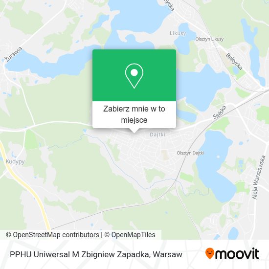 Mapa PPHU Uniwersal M Zbigniew Zapadka