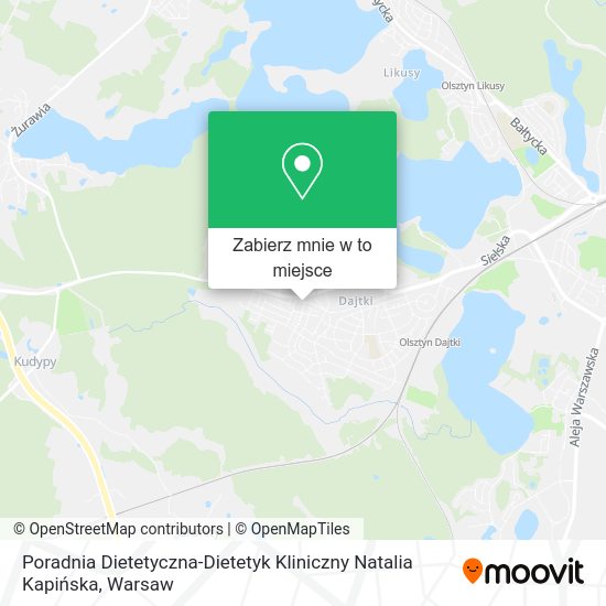 Mapa Poradnia Dietetyczna-Dietetyk Kliniczny Natalia Kapińska