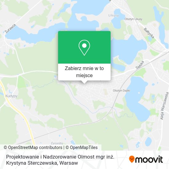 Mapa Projektowanie i Nadzorowanie Olmost mgr inż. Krystyna Sterczewska