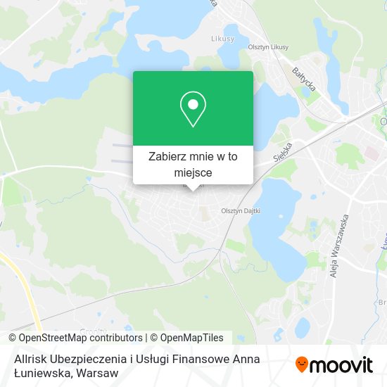 Mapa Allrisk Ubezpieczenia i Usługi Finansowe Anna Łuniewska