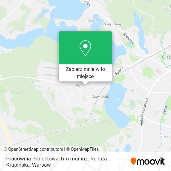 Mapa Pracownia Projektowa Tim mgr inż. Renata Krupińska