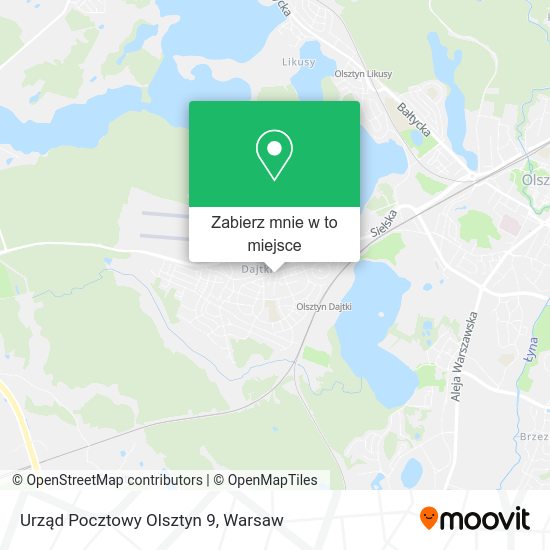 Mapa Urząd Pocztowy Olsztyn 9