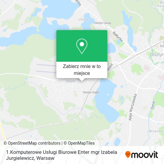 Mapa 1.Komputerowe Usługi Biurowe Enter mgr Izabela Jurgielewicz