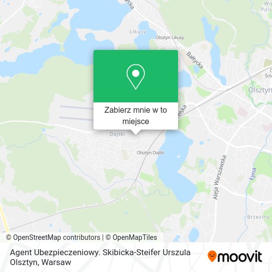 Mapa Agent Ubezpieczeniowy. Skibicka-Steifer Urszula Olsztyn