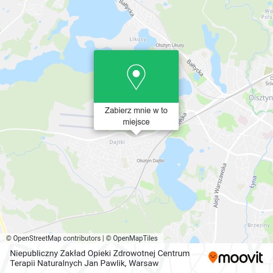 Mapa Niepubliczny Zakład Opieki Zdrowotnej Centrum Terapii Naturalnych Jan Pawlik