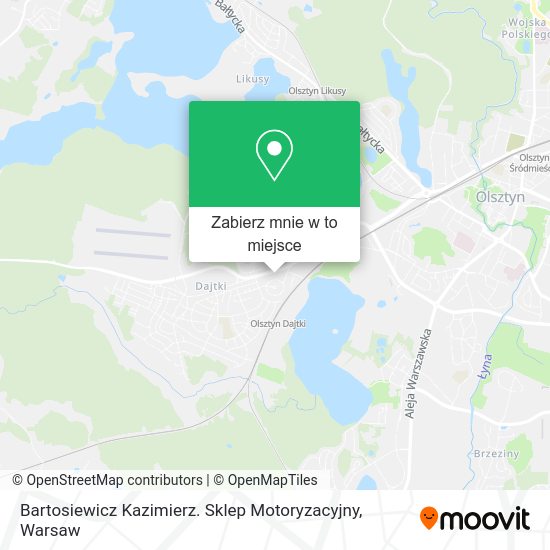 Mapa Bartosiewicz Kazimierz. Sklep Motoryzacyjny