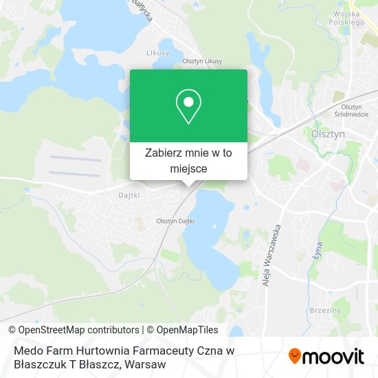 Mapa Medo Farm Hurtownia Farmaceuty Czna w Błaszczuk T Błaszcz