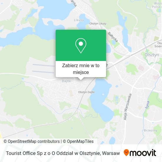 Mapa Tourist Office Sp z o O Oddział w Olsztynie