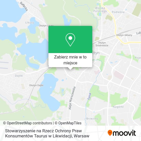 Mapa Stowarzyszenie na Rzecz Ochrony Praw Konsumentów Taurus w Likwidacji