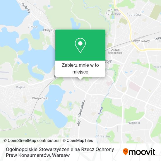 Mapa Ogólnopolskie Stowarzyszenie na Rzecz Ochrony Praw Konsumentów