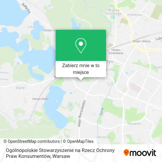 Mapa Ogólnopolskie Stowarzyszenie na Rzecz Ochrony Praw Konsumentów