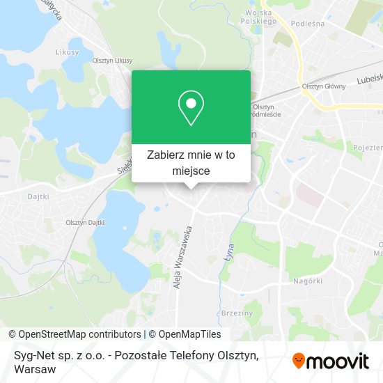 Mapa Syg-Net sp. z o.o. - Pozostałe Telefony Olsztyn
