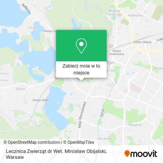 Mapa Lecznica Zwierząt dr Wet. Mirosław Obijalski