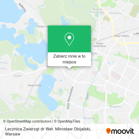 Mapa Lecznica Zwierząt dr Wet. Mirosław Obijalski