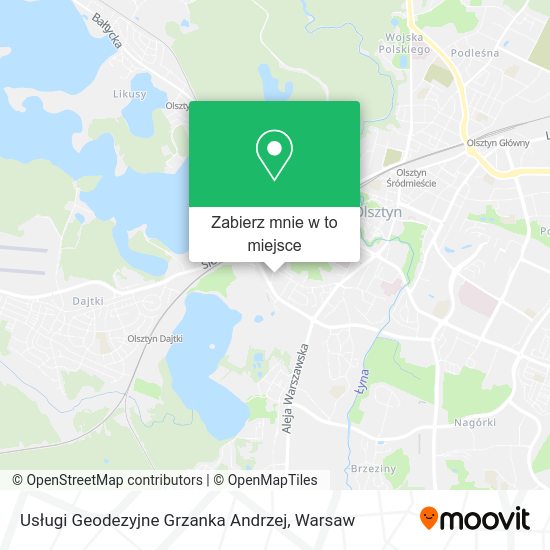 Mapa Usługi Geodezyjne Grzanka Andrzej