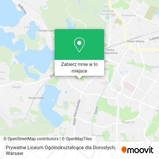 Mapa Prywatne Liceum Ogólnokształcące dla Dorosłych