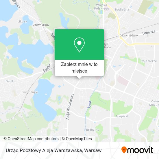 Mapa Urząd Pocztowy Aleja Warszawska