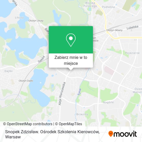 Mapa Snopek Zdzisław. Ośrodek Szkolenia Kierowców