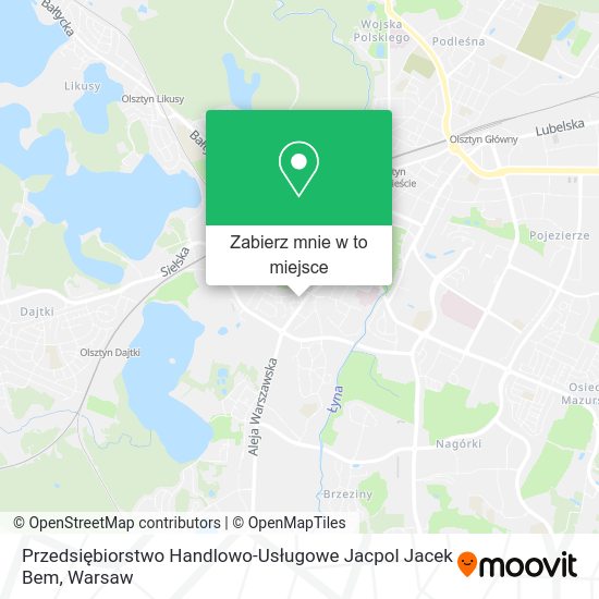 Mapa Przedsiębiorstwo Handlowo-Usługowe Jacpol Jacek Bem