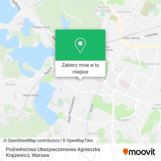 Mapa Pośrednictwo Ubezpieczeniowe Agnieszka Krajzewicz